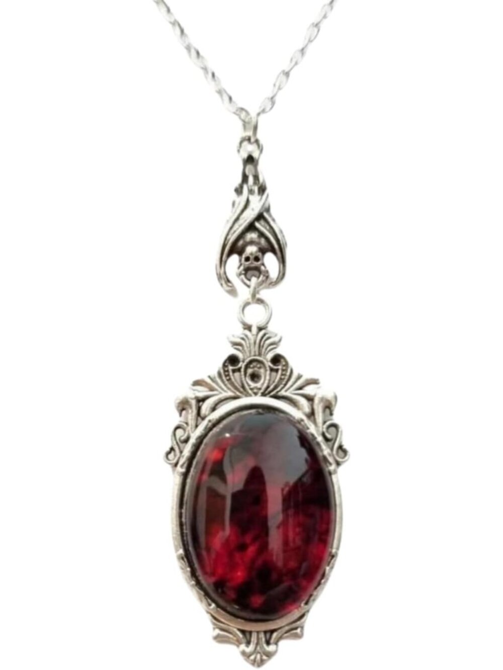 Women's Red 1 Gothic Vampire Blood Cameo Pendant Vintage Witch Choker Necklace